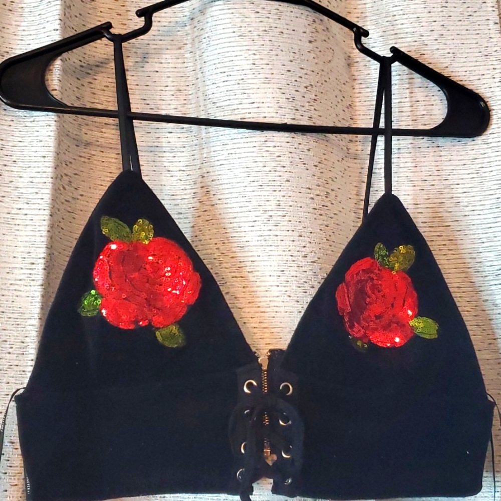 Black Velvet Crop Top/ Bralette